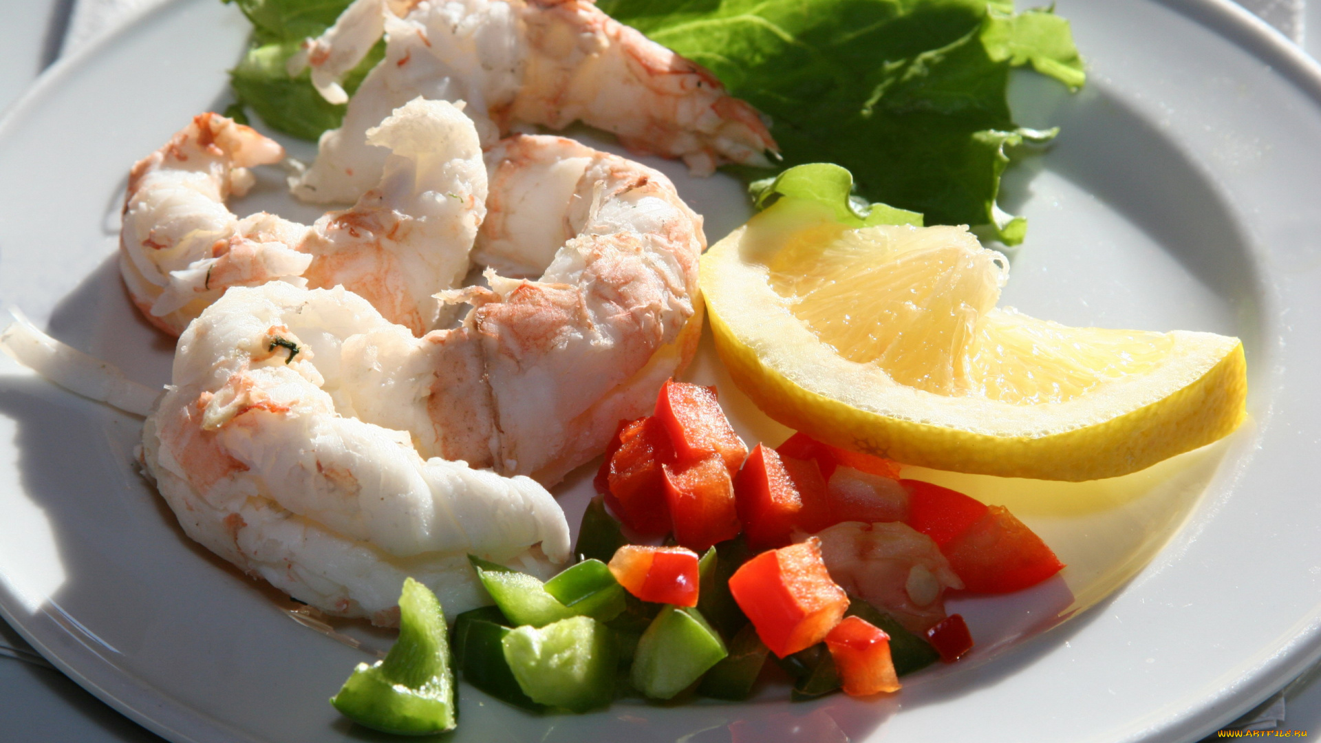 еда, рыбные, блюда, , с, морепродуктами, овощи, креветки, лимон