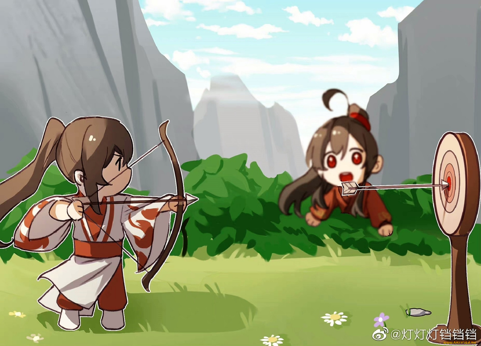 аниме, mo, dao, zu, shi, вэй, усянь, вэнь, нин, мишень, лук, стрелы