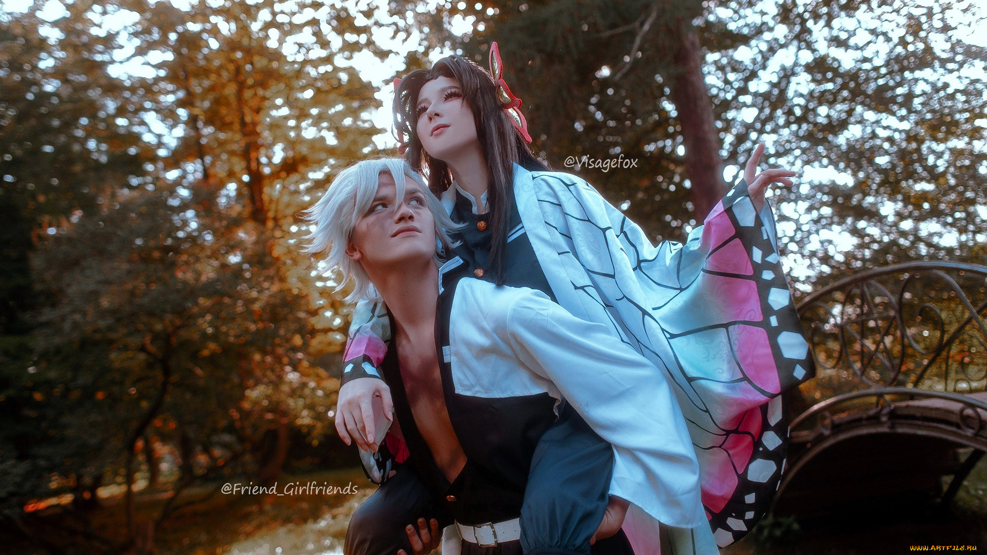 visagefox, девушки, -, креатив, , косплей, образы, косплей, наряды, костюмы, лес, осень, пара