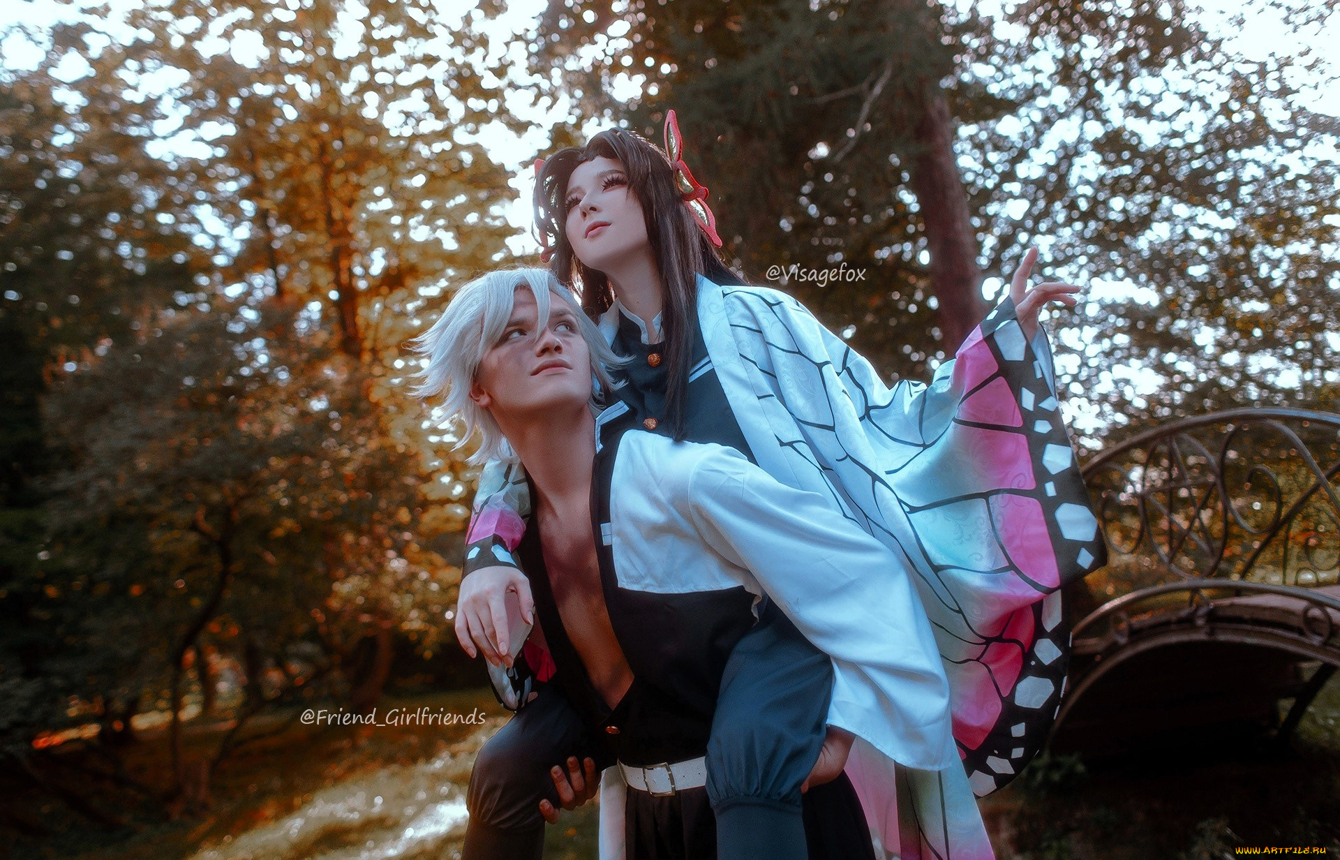 visagefox, девушки, -, креатив, , косплей, образы, косплей, наряды, костюмы, лес, осень, пара