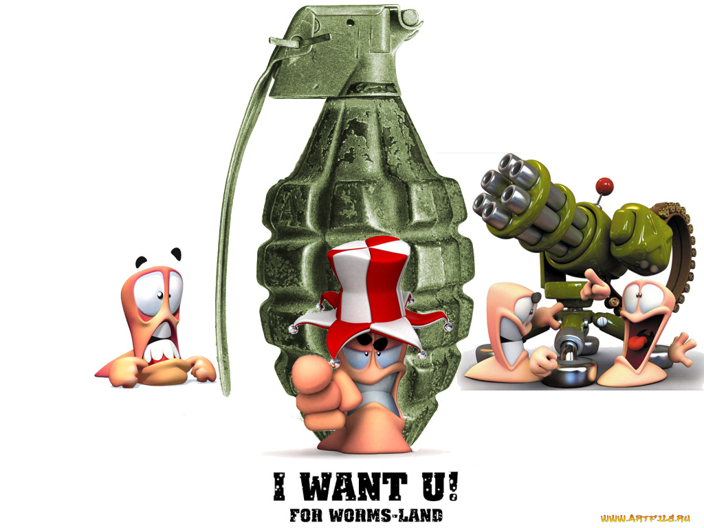 видео, игры, worms, 3d