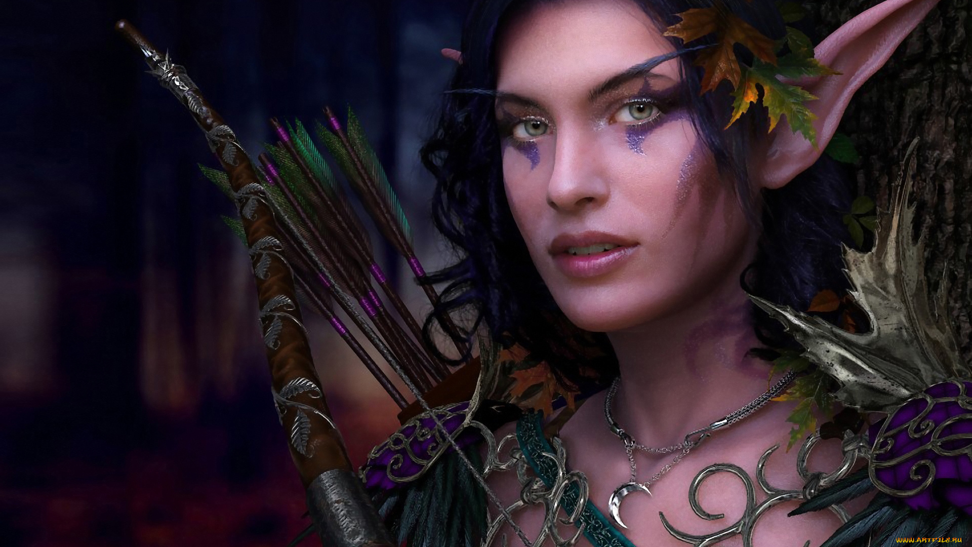 night, elf, фэнтези, эльфы