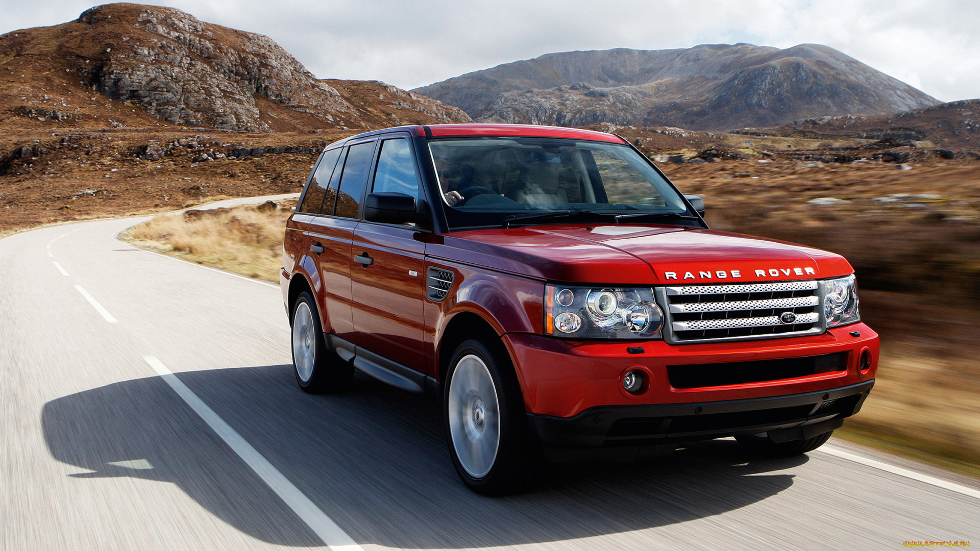 автомобили, land, rover, дорога, красная, range,