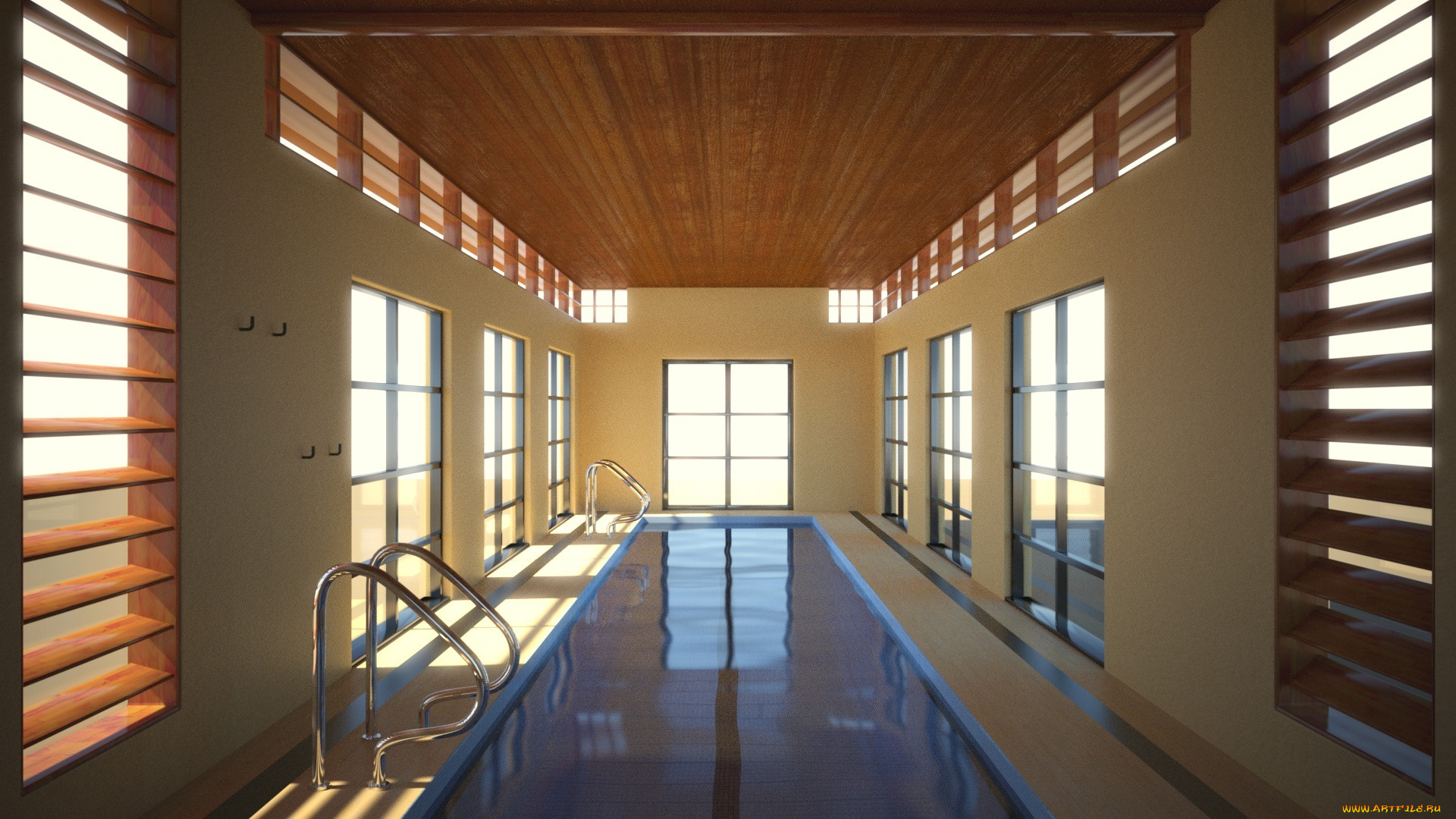 интерьер, бассейны, открытые, площадки, вода, бассейн, комната, здание