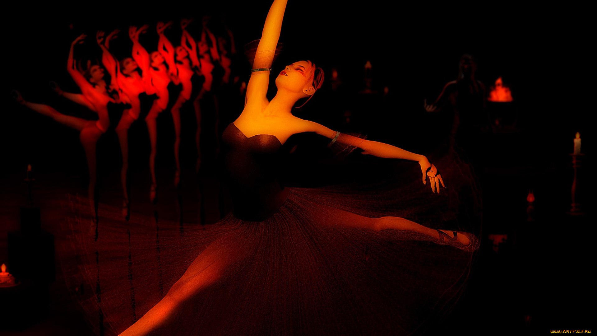 3д, графика, people, люди, the, firebird, orange, and, black