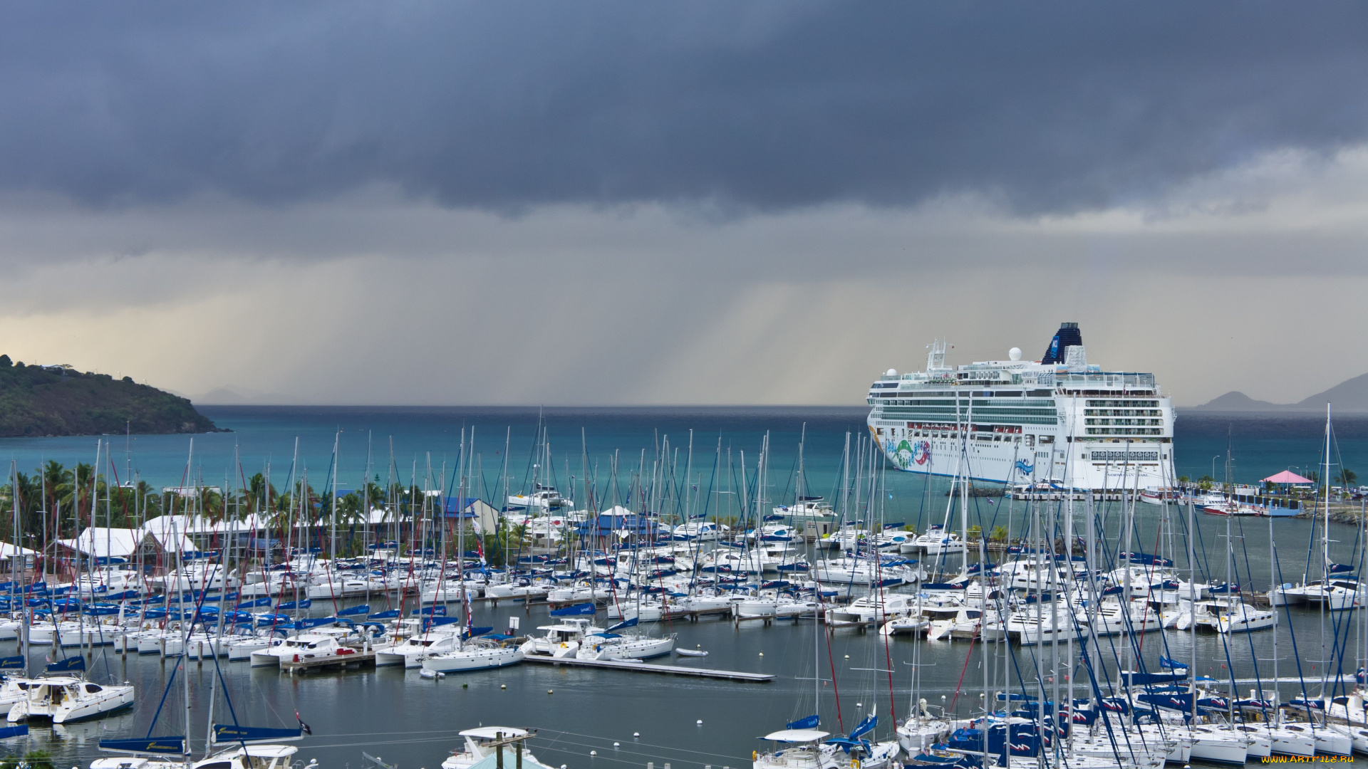 корабли, порты, причалы, лайнер, яхты