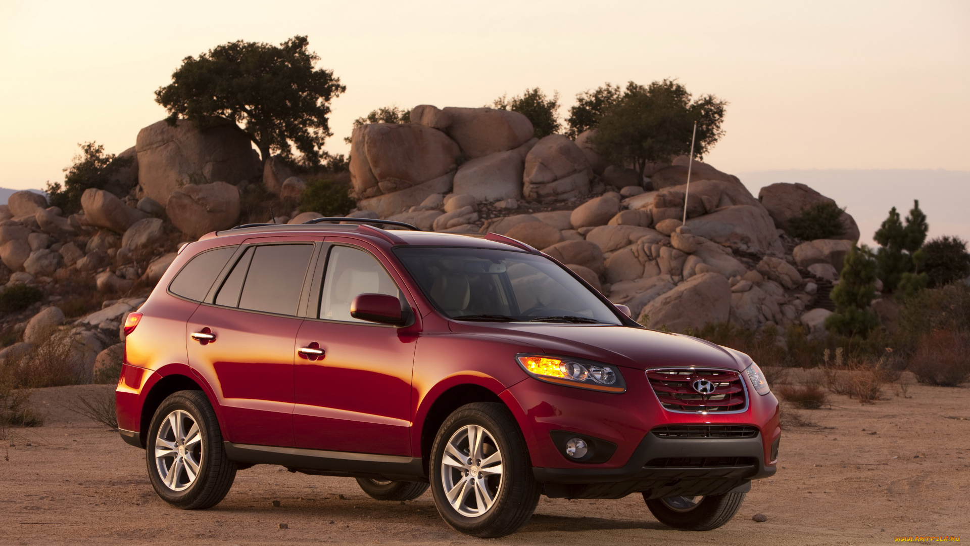 2010, hyundai, santa, fe, автомобили, камни, дорога