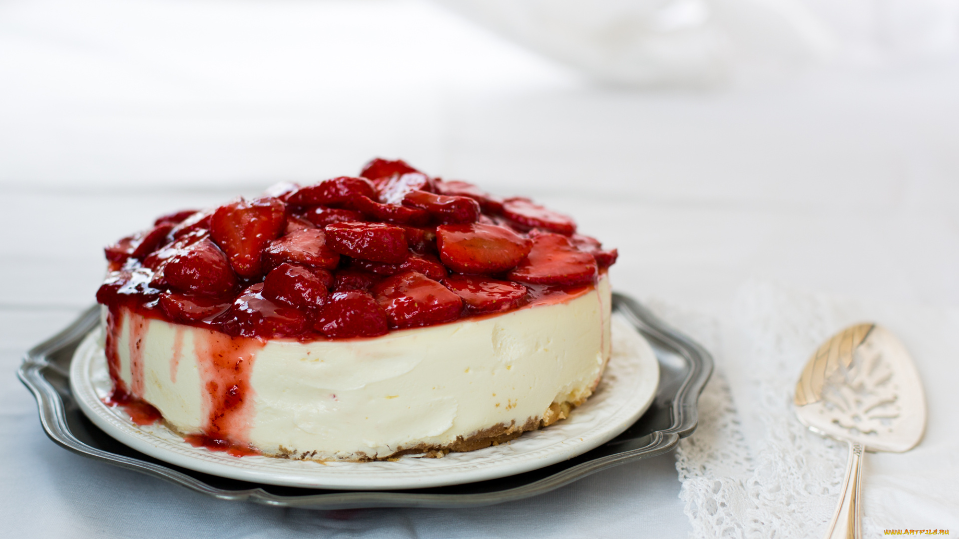 еда, торт, только, клубника