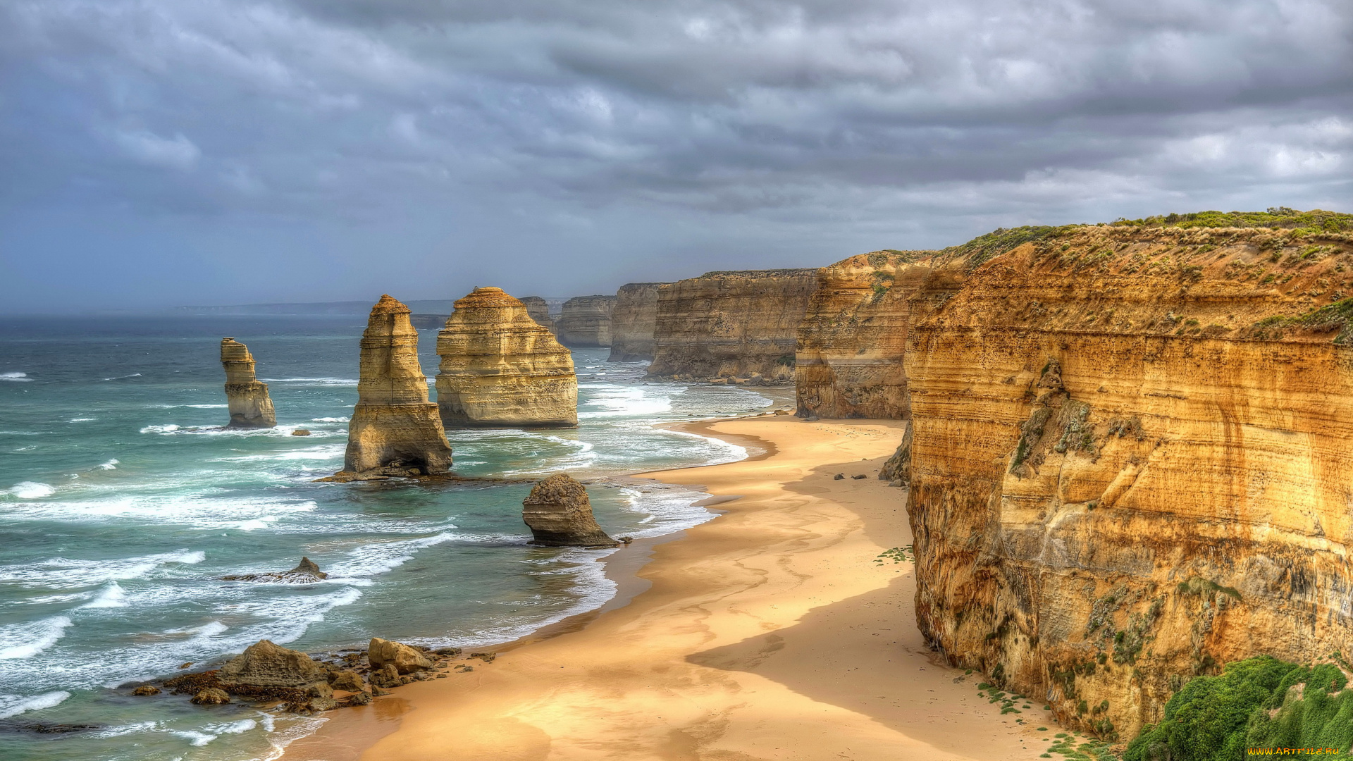 great, ocean, road, australia, природа, побережье, горы, океан, австралия
