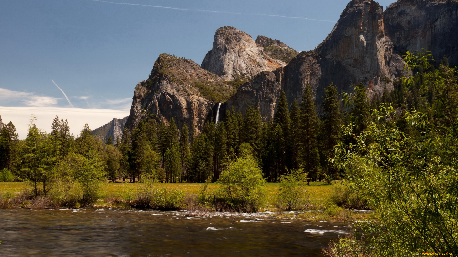 yosemite, national, park, природа, реки, озера, деревья, озеро, горы