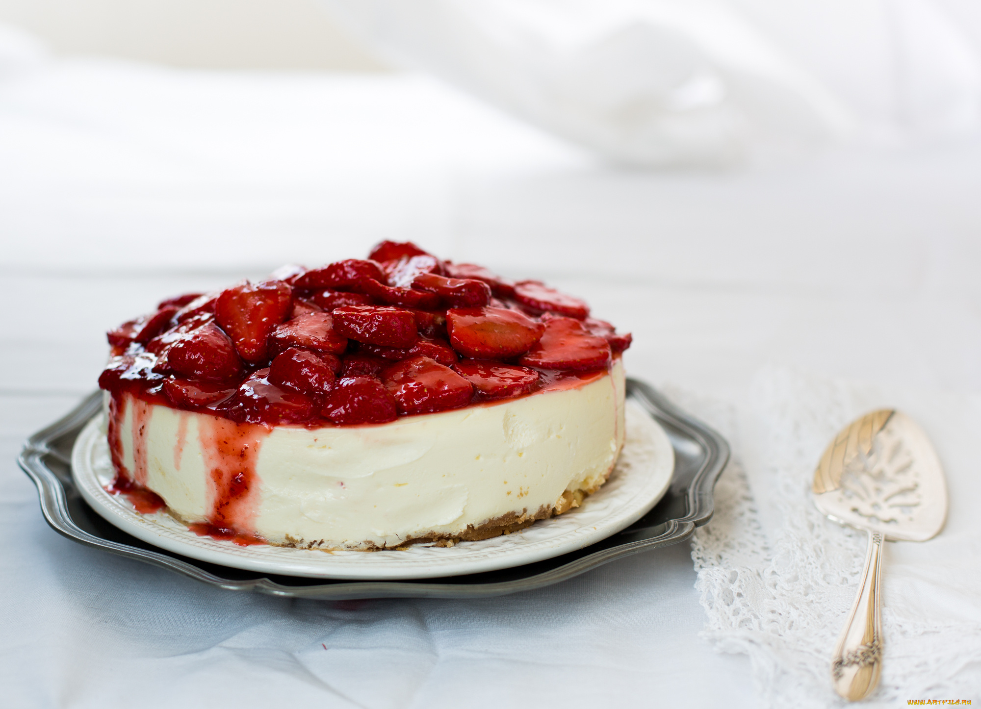 еда, торт, только, клубника