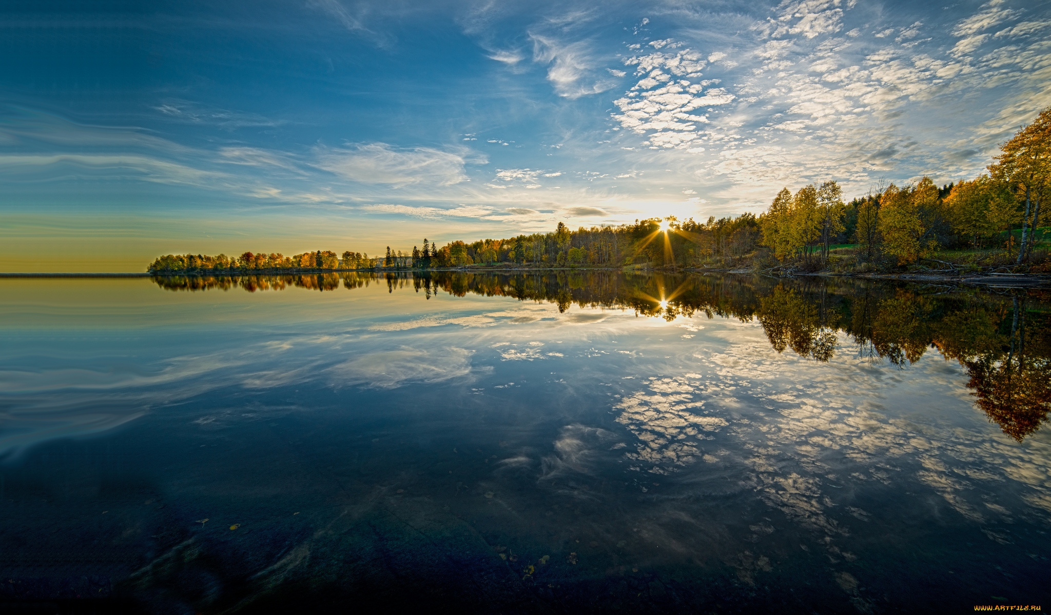 maridalsvannet, lake, norway, природа, реки, озера, maridalen, норвегия, озеро, отражение, деревья, осень