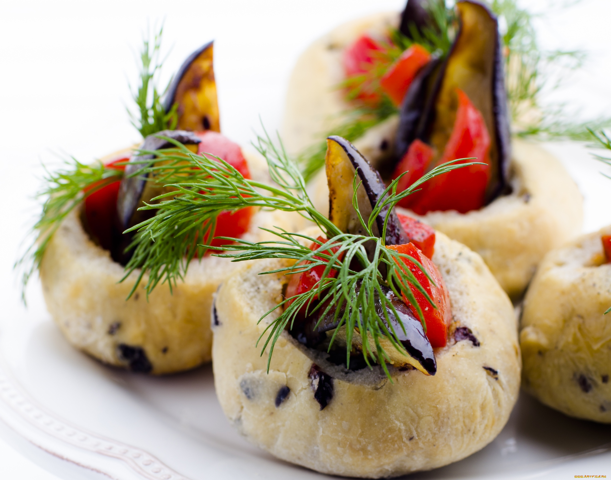 еда, бутерброды, гамбургеры, канапе, укроп, баклажаны, булочки