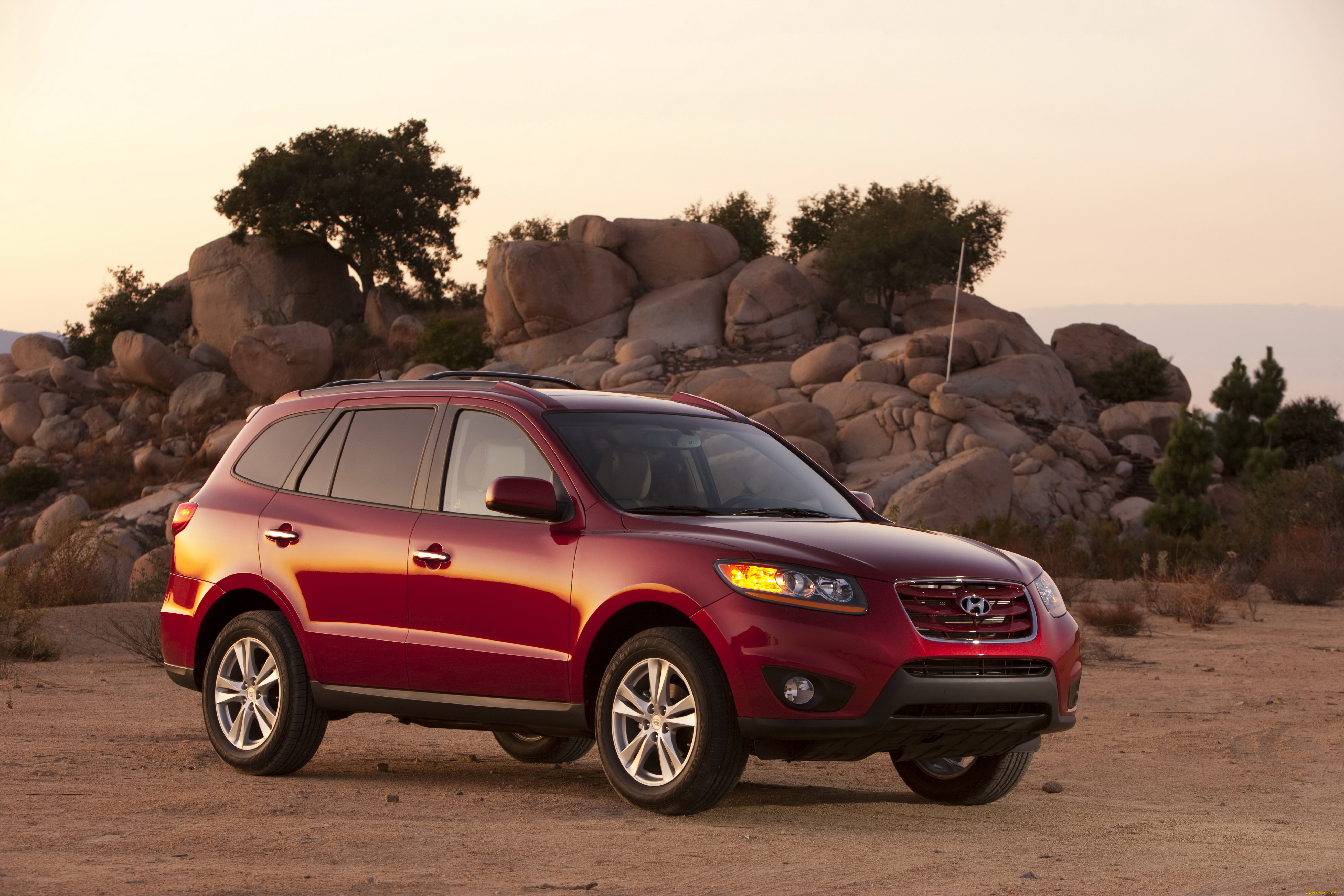 2010, hyundai, santa, fe, автомобили, камни, дорога