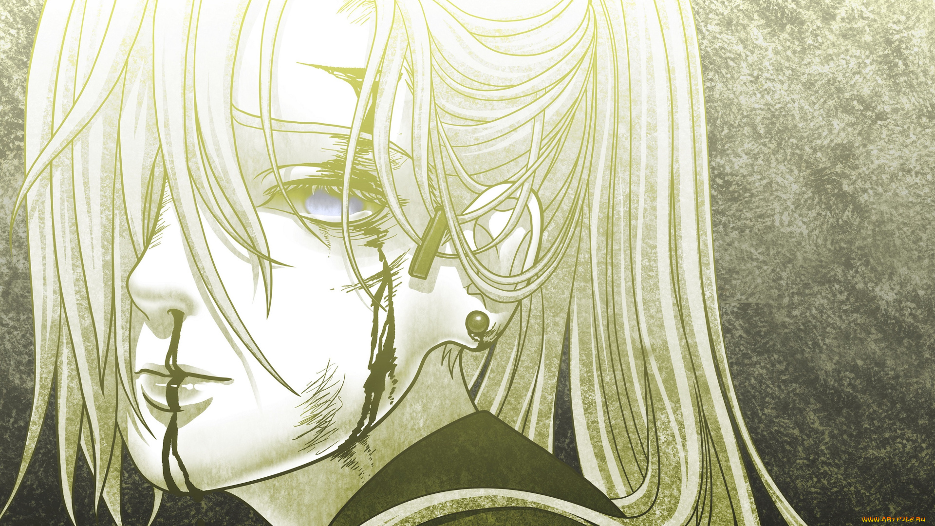 аниме, naruto, ino, кровь, девушка, anime, взгляд, ninja, yamanaka