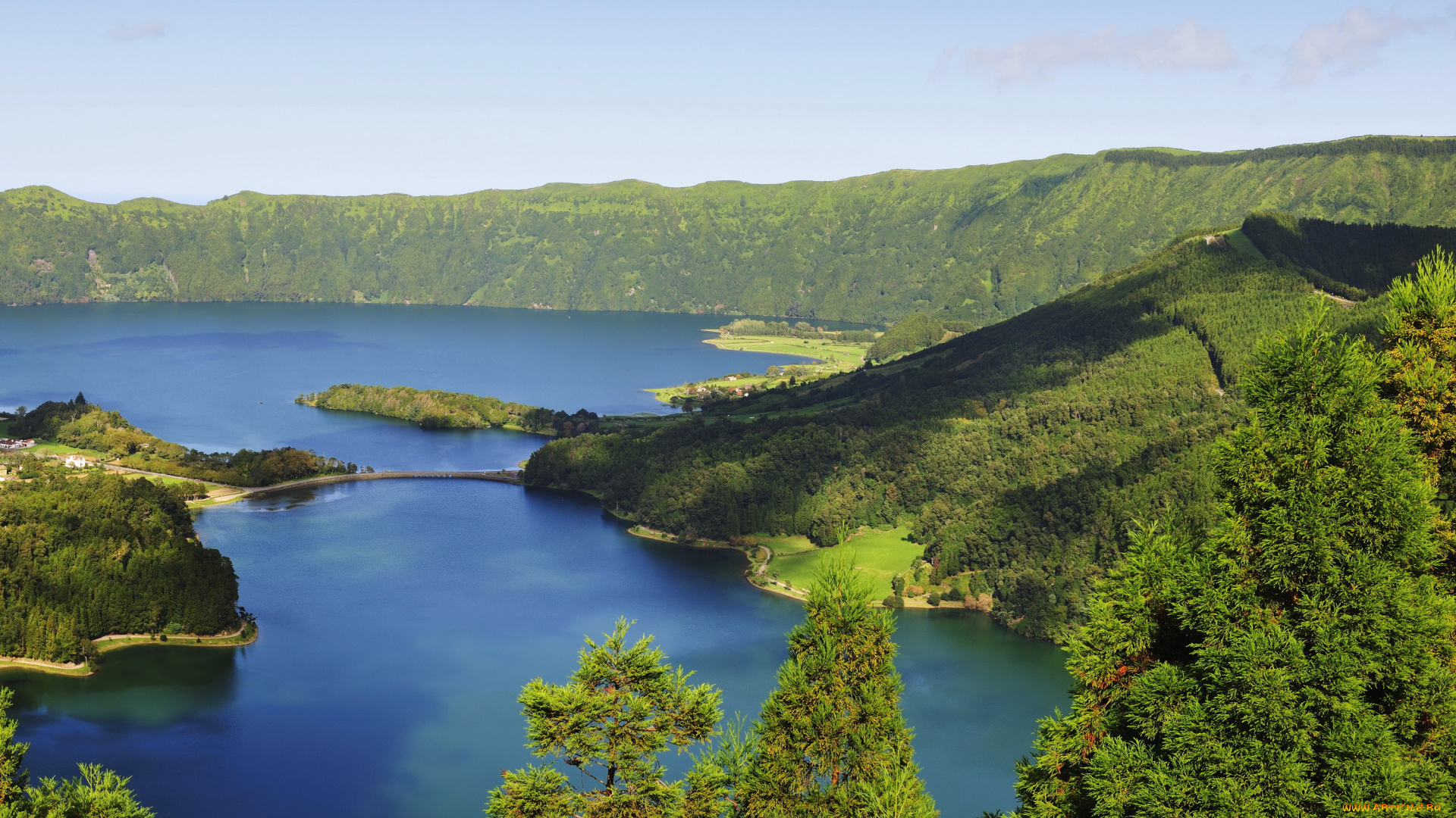 азорские, острова, природа, реки, озера, португалия, azores, острова, озеро, лес
