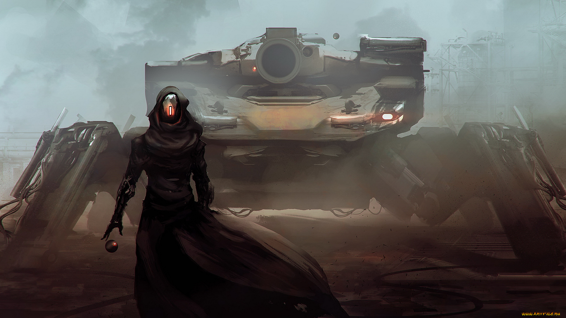 фэнтези, роботы, , киборги, , механизмы, танк, робот, фантастика, sci-fi, art