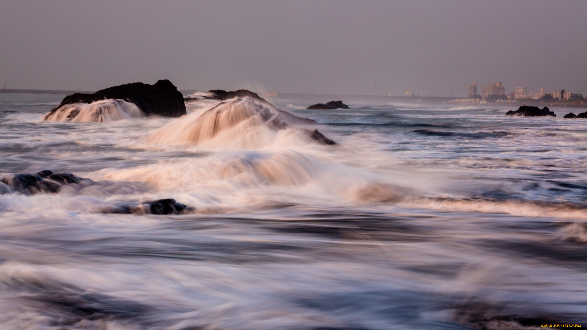 природа, моря, океаны, вода, море, стихия, небо, камни, волны