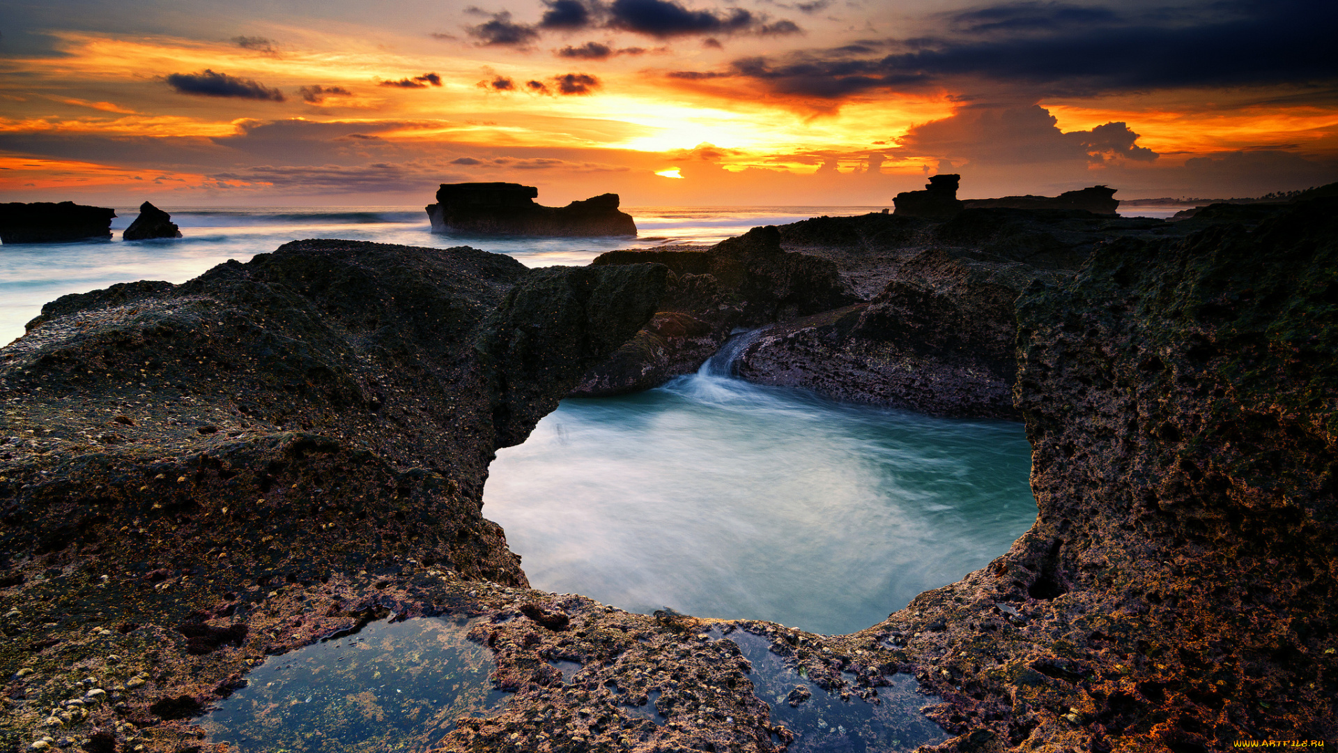 природа, побережье, океан, берег, скалы, волны