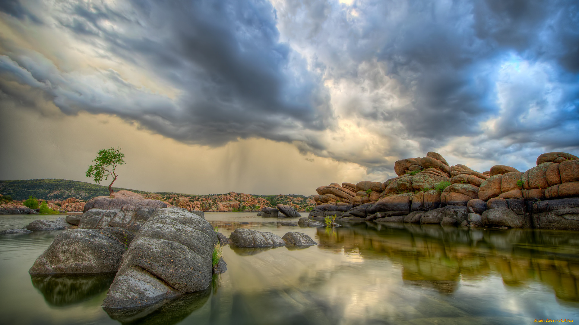 природа, реки, озера, облака, скалы, залив