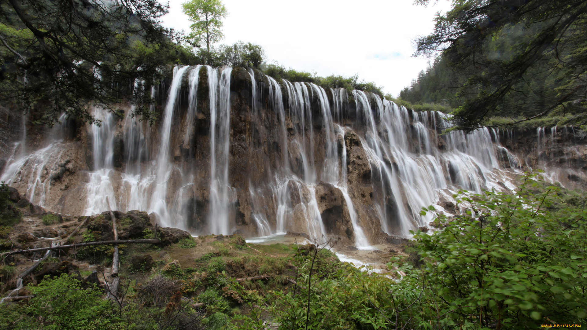 природа, водопады, водопад, река, лес