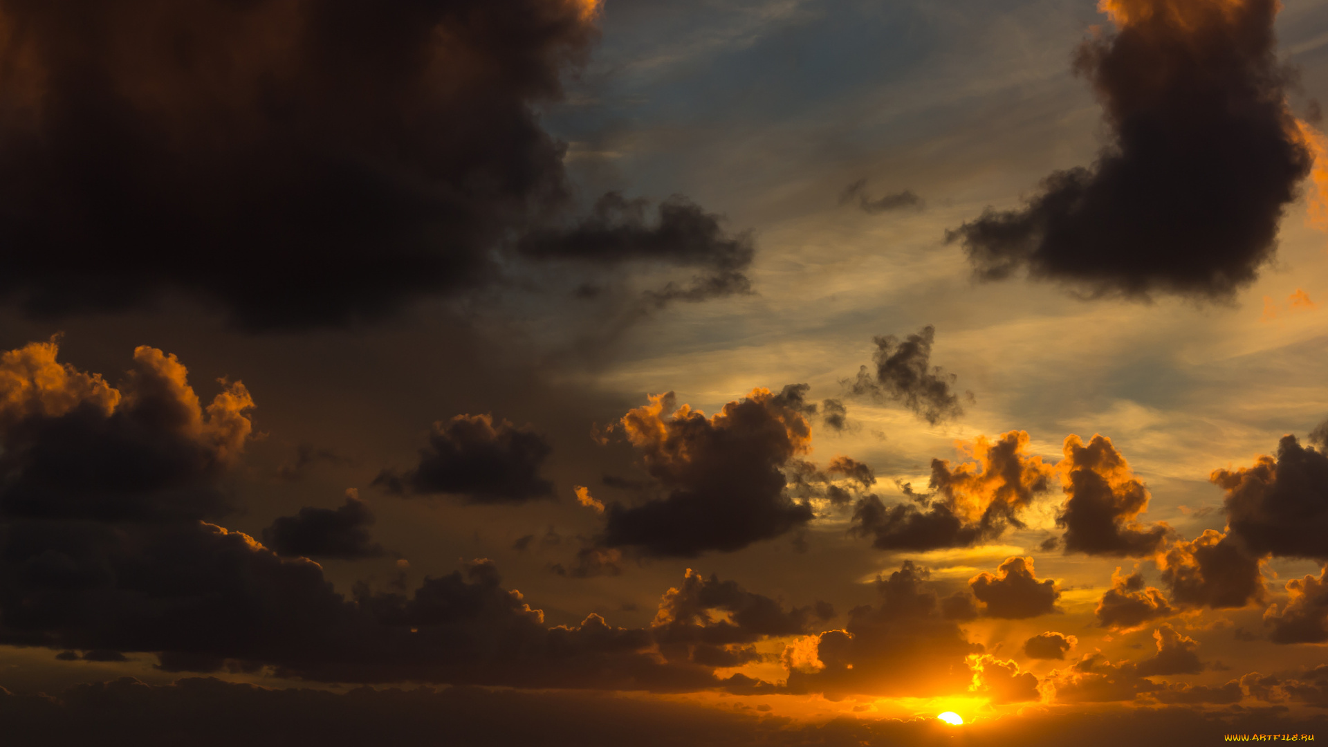 природа, восходы, закаты, море, горизонт, облака, солнце, закат