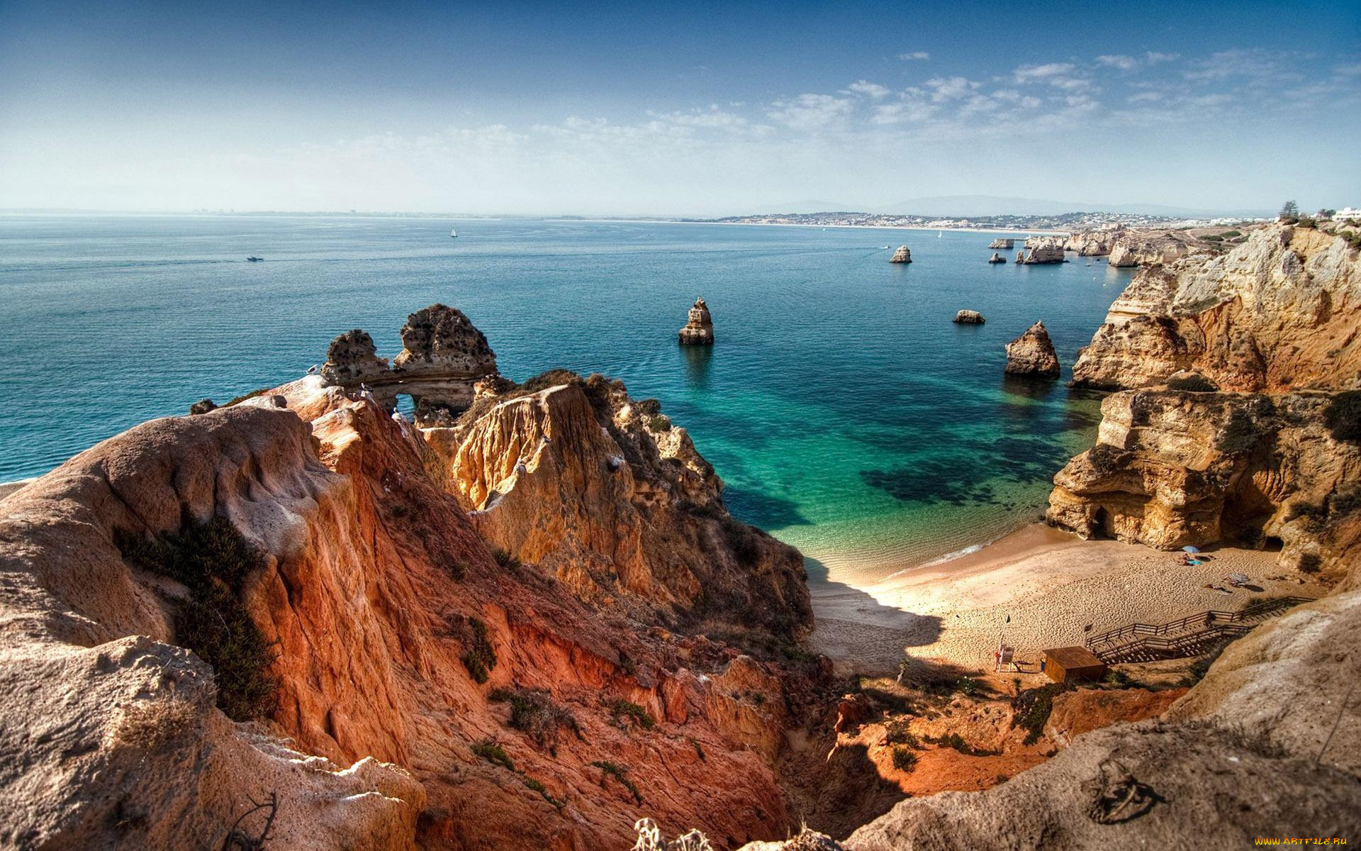 природа, побережье, пляж, облака, камни, горы, скалы, берег, океан