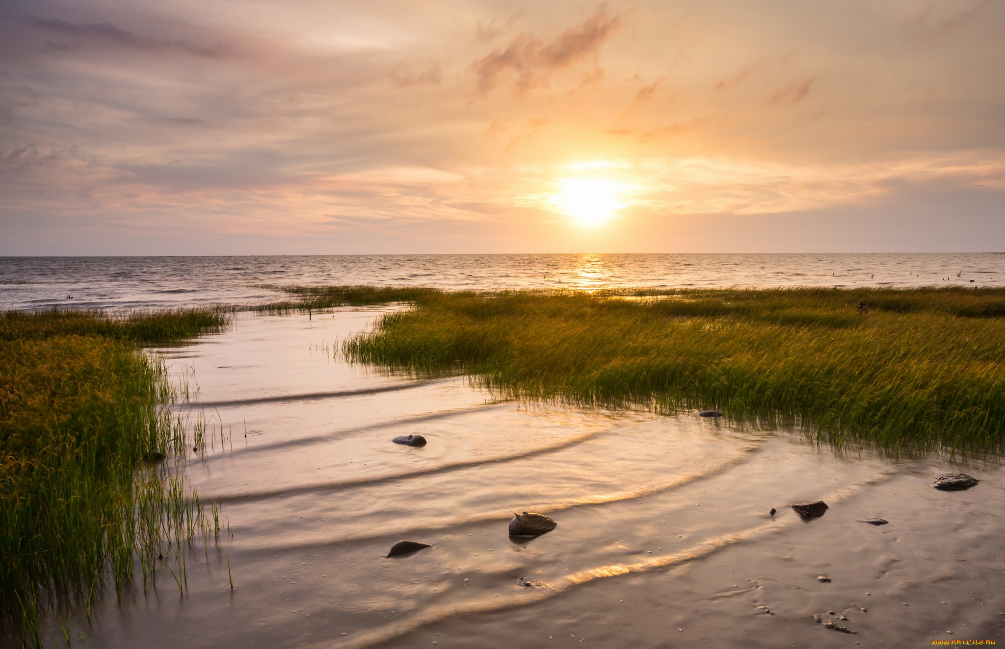 природа, восходы, закаты, озеро, небо, солнце, вода, облака