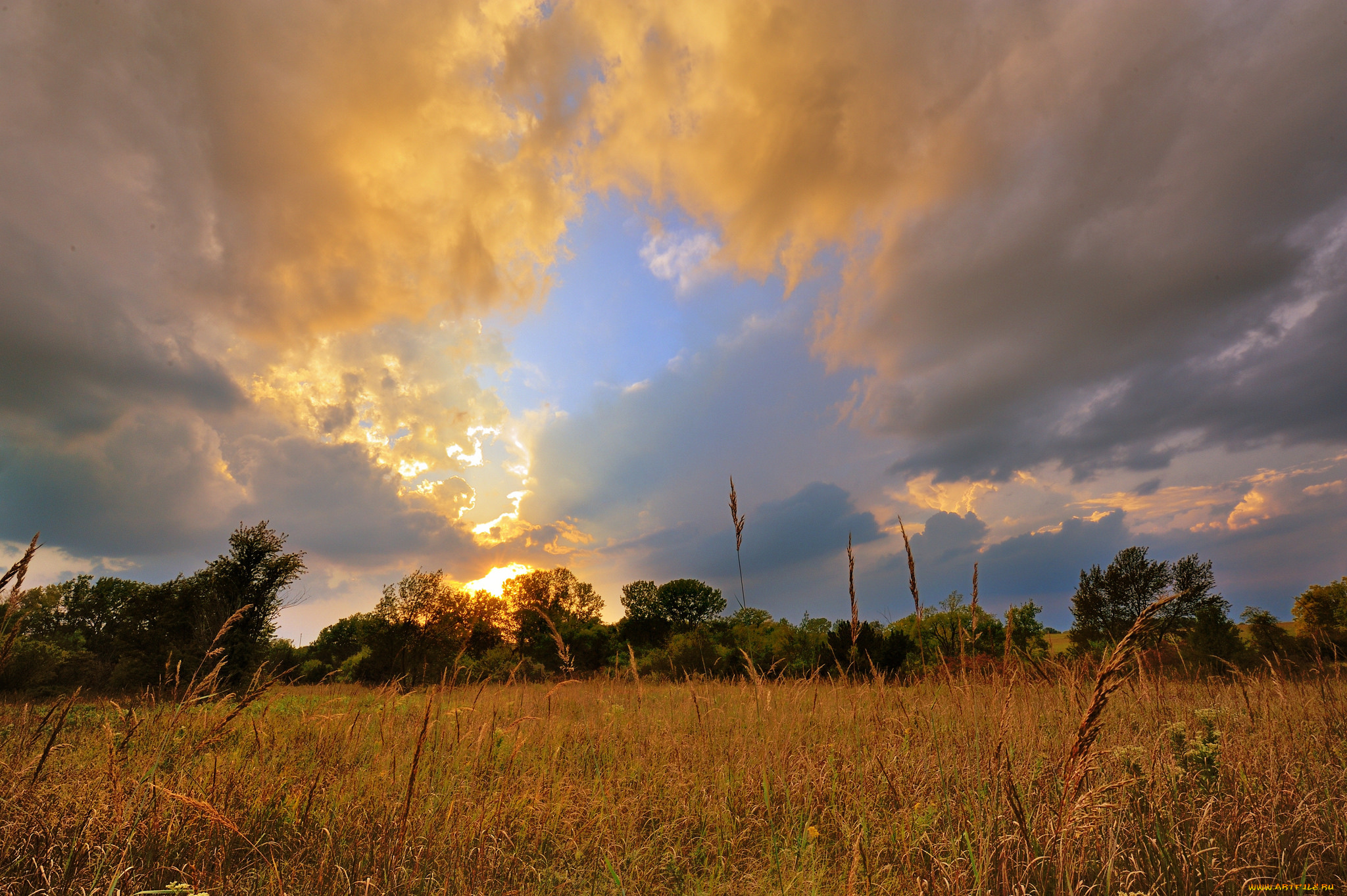 природа, восходы, закаты, небо, закат, облака