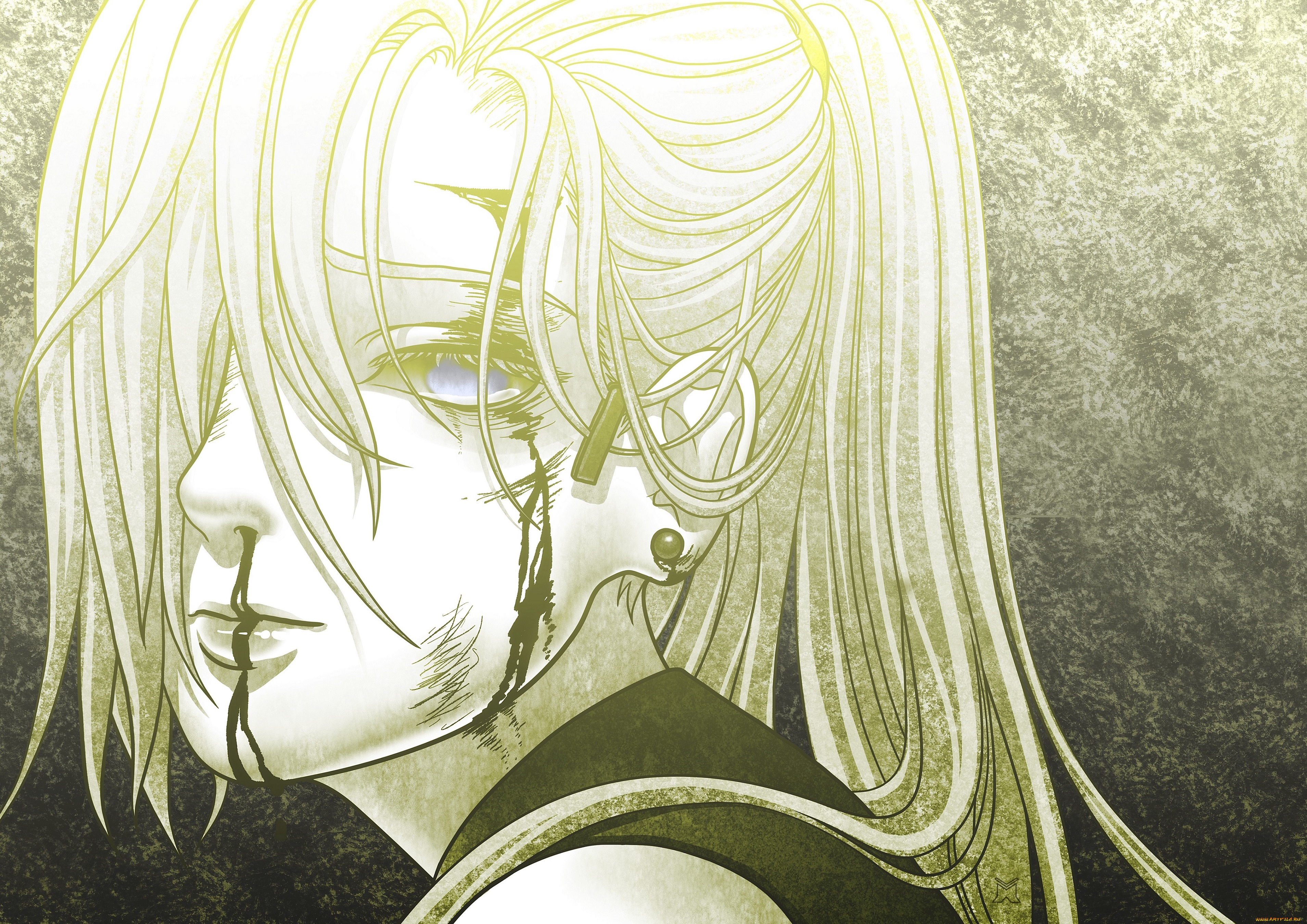 аниме, naruto, ino, кровь, девушка, anime, взгляд, ninja, yamanaka