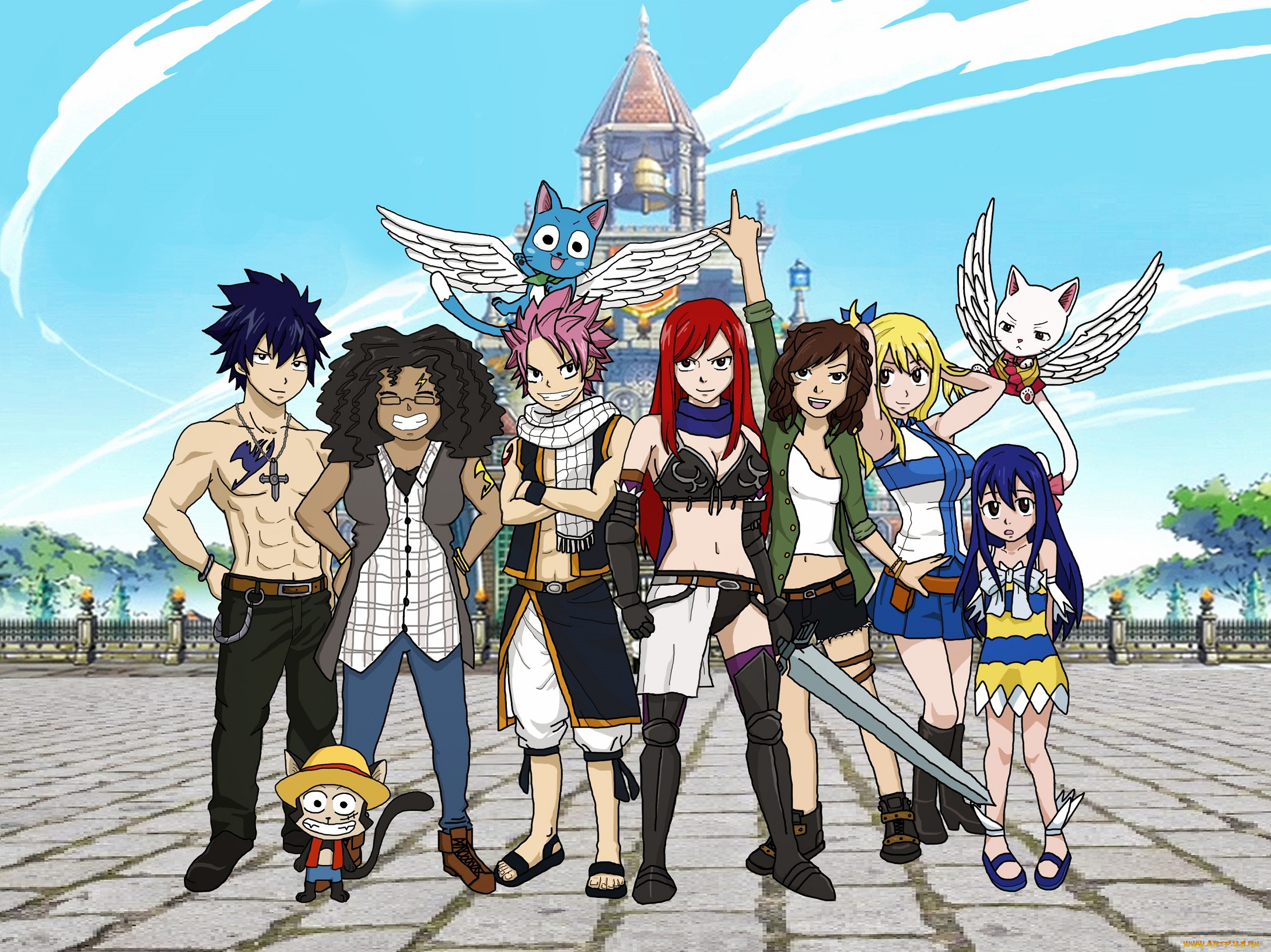 разное, арты, парни, хвост, феи, девушки, арт