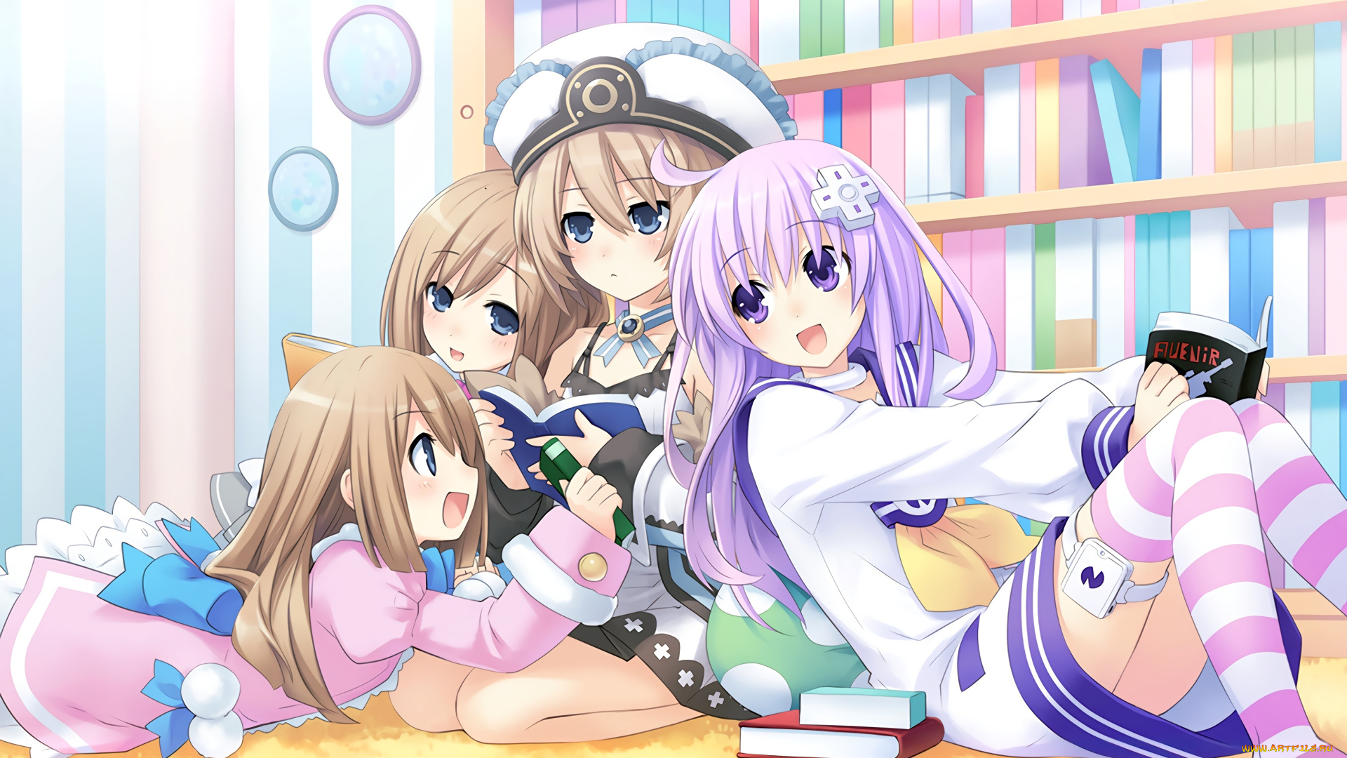 аниме, ano, natsu, de, matteru, девушки, взгляд, фон