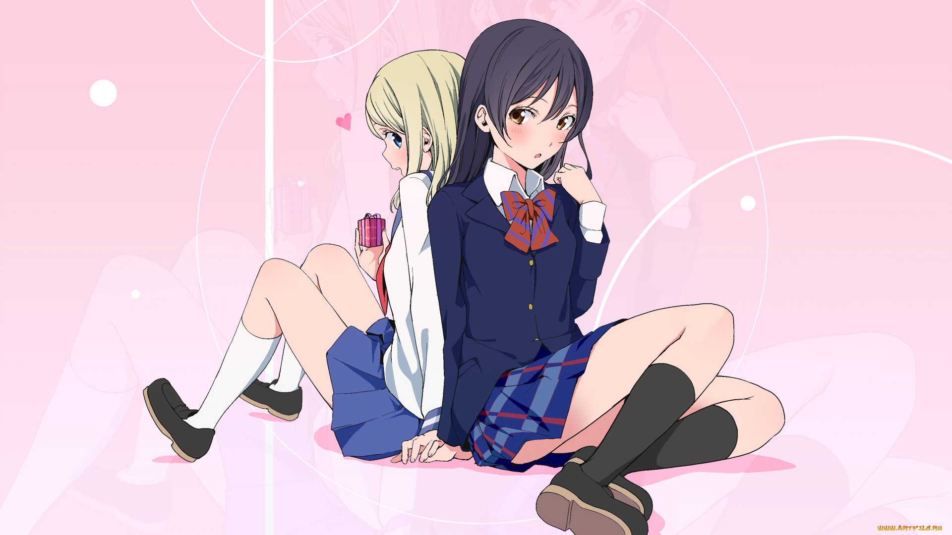 аниме, love, live, , school, idol, project, фон, взгляд, девушка