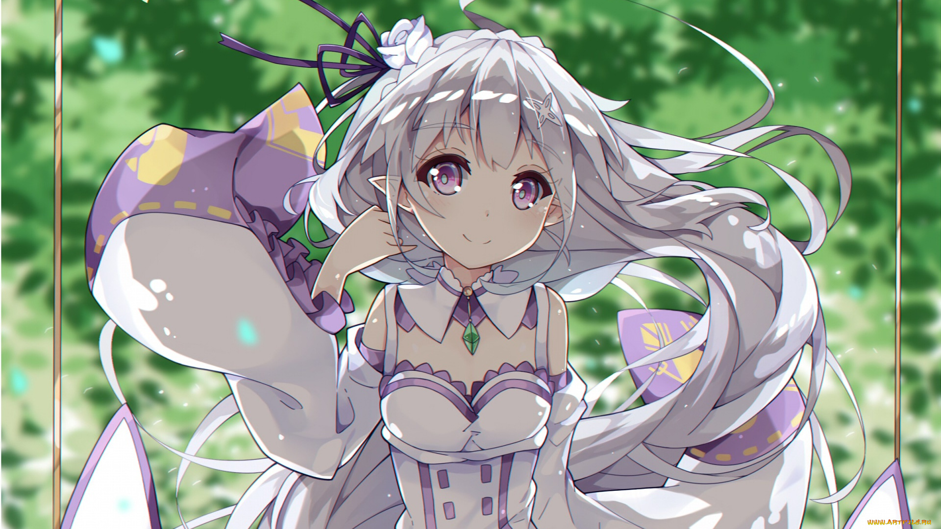 аниме, re, , zero, kara, hajimeru, isekai, seikatsu, фон, взгляд, девушка