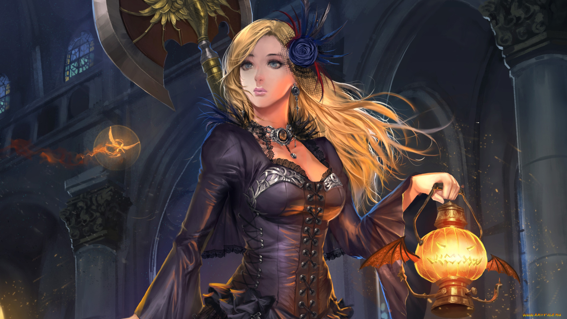 фэнтези, девушки, топор, девушка