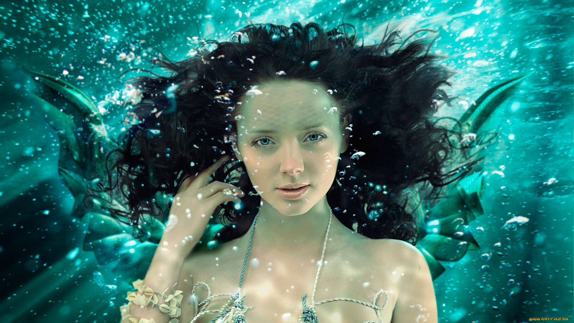 фэнтези, фотоарт, взгляд, русалка