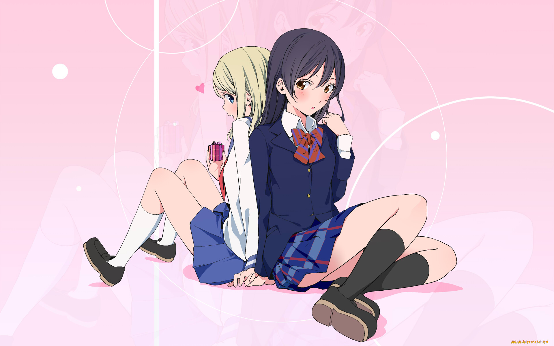 аниме, love, live, , school, idol, project, фон, взгляд, девушка