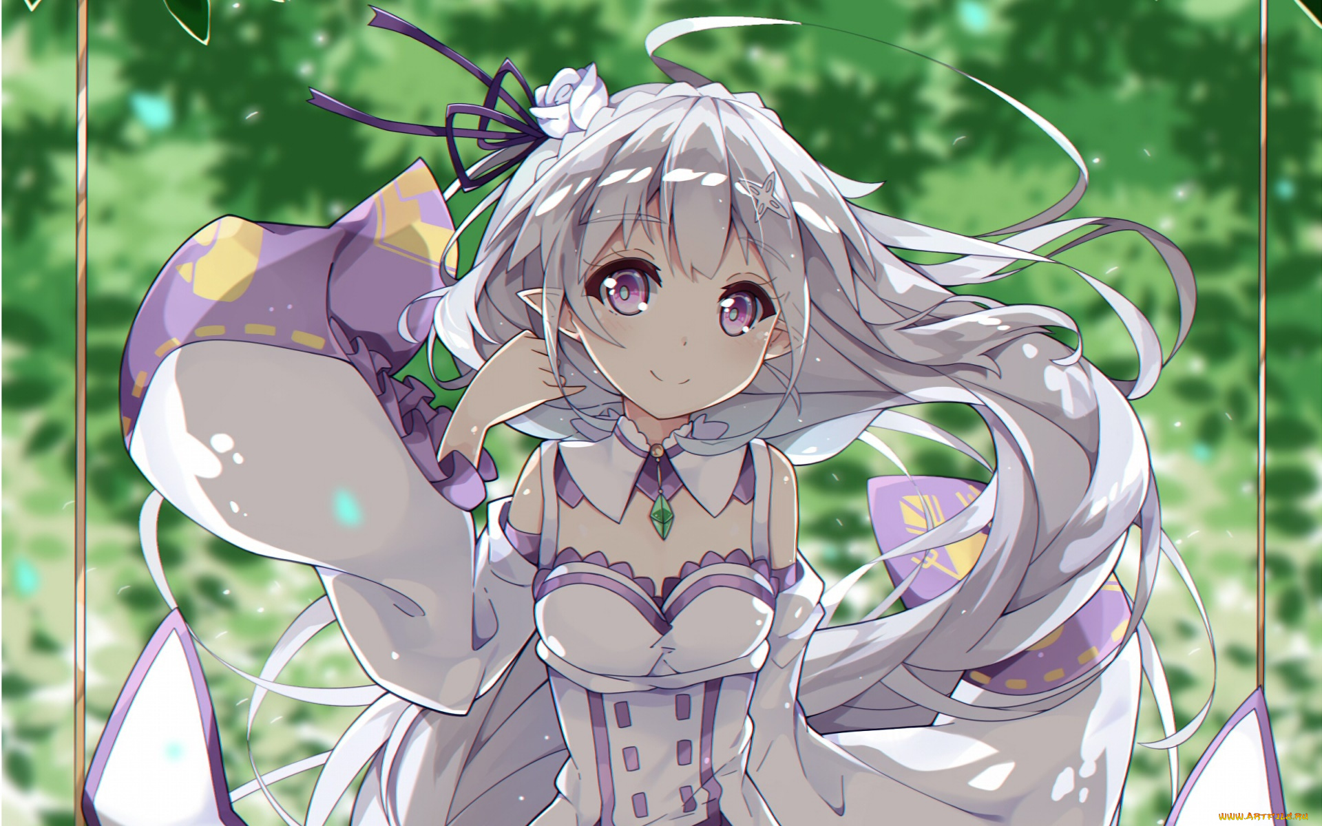 аниме, re, , zero, kara, hajimeru, isekai, seikatsu, фон, взгляд, девушка