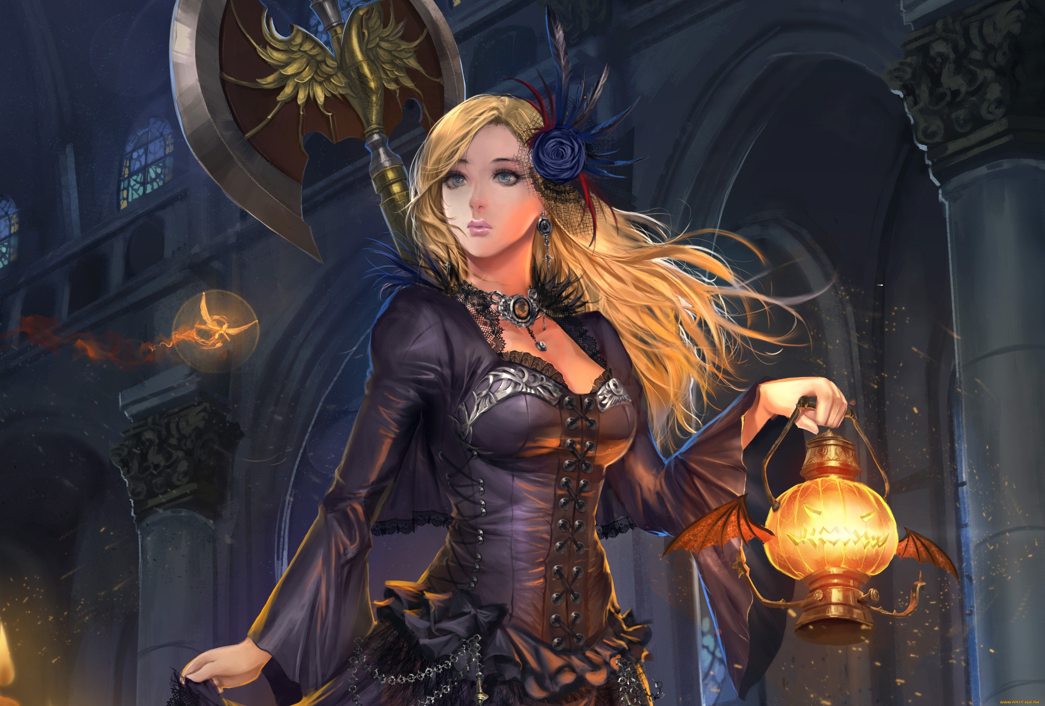 фэнтези, девушки, топор, девушка