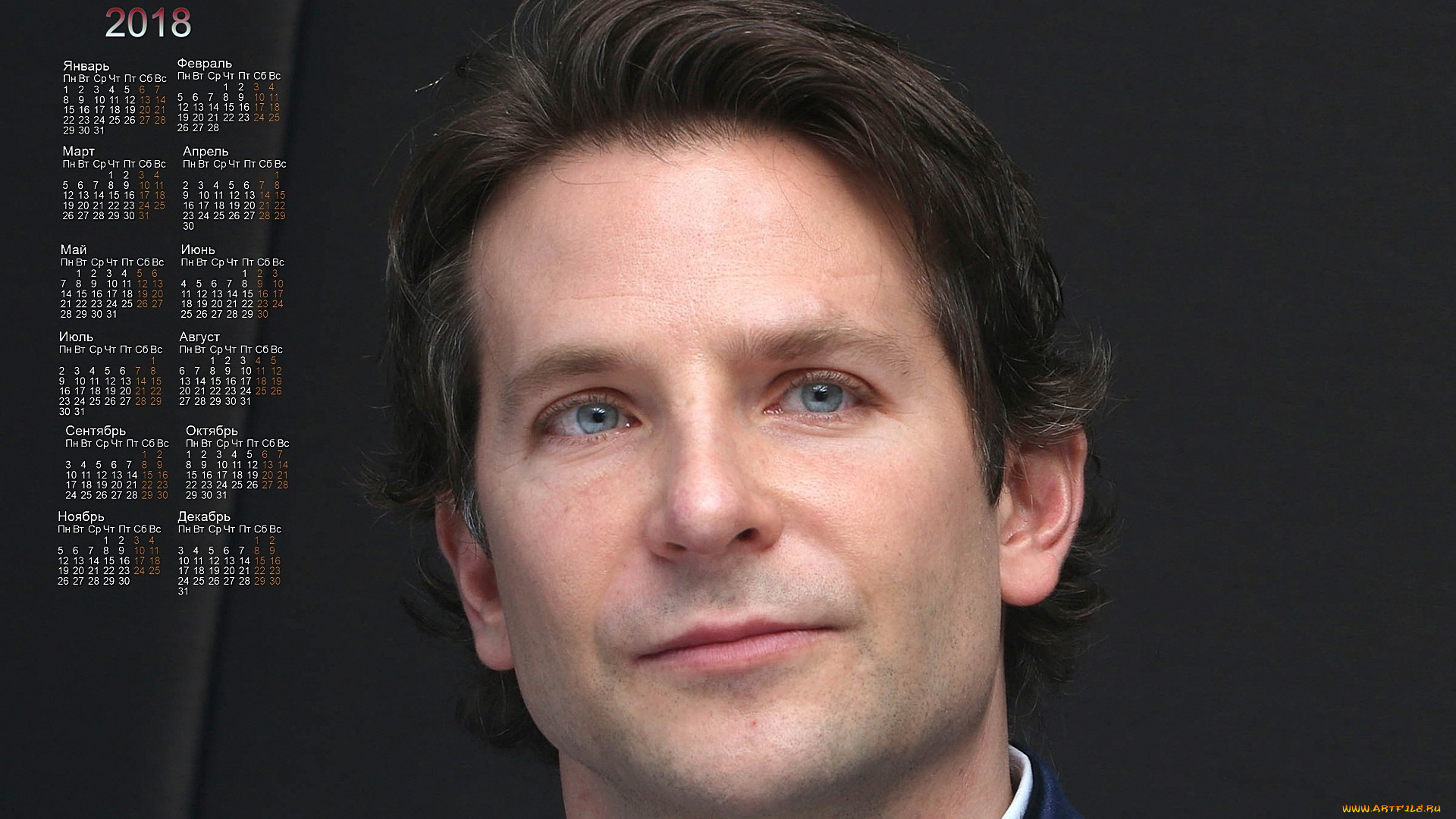 bredli, kuper, календари, знаменитости, мужчина, актер, лицо