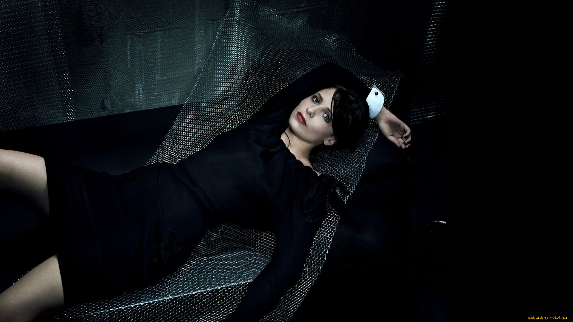 девушки, sarah, michelle, gellar, платье, брюнетка, актриса, сара, мишель, геллар, сетка, гамак