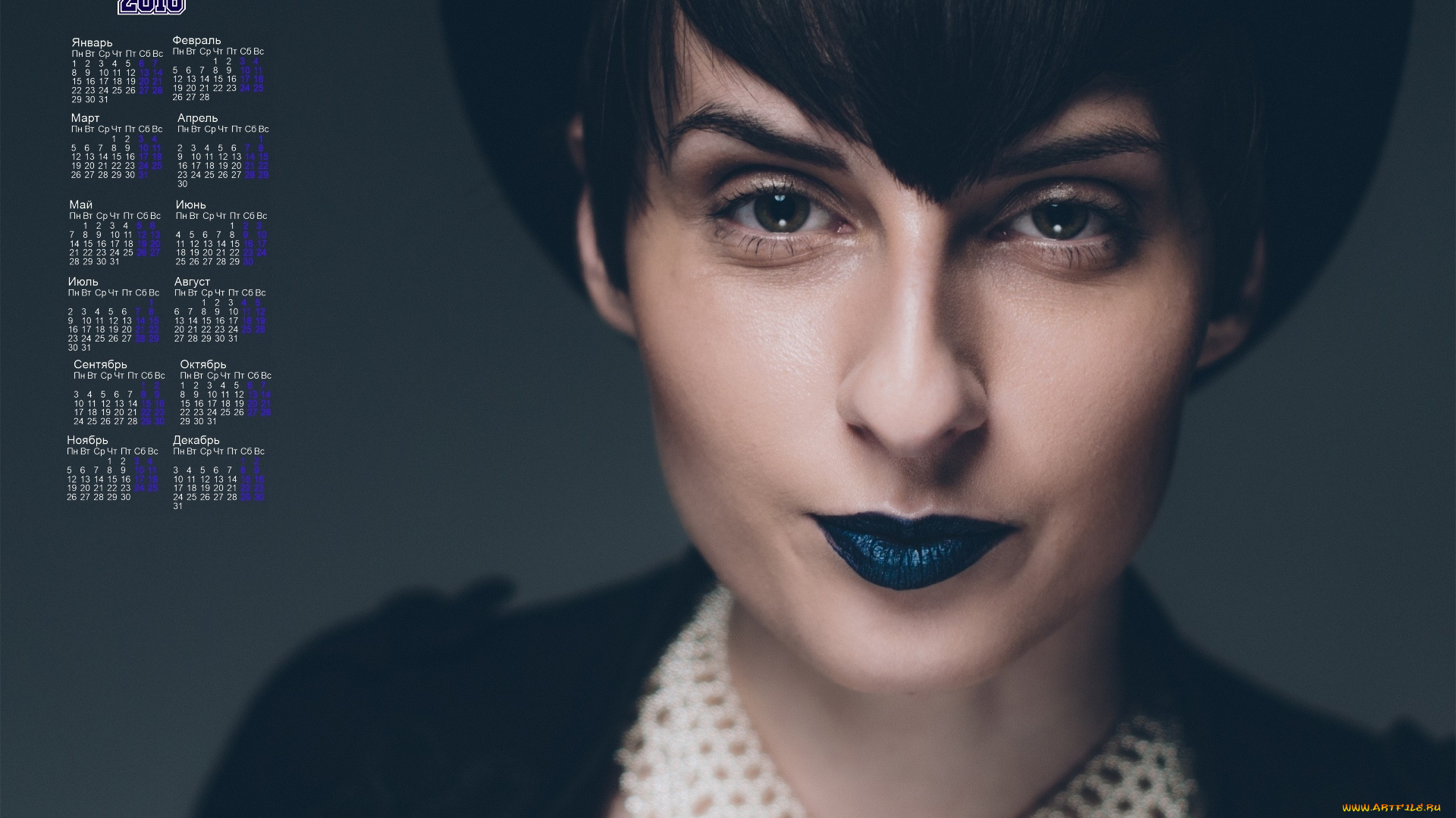 календари, девушки, взгляд, лицо, макияж