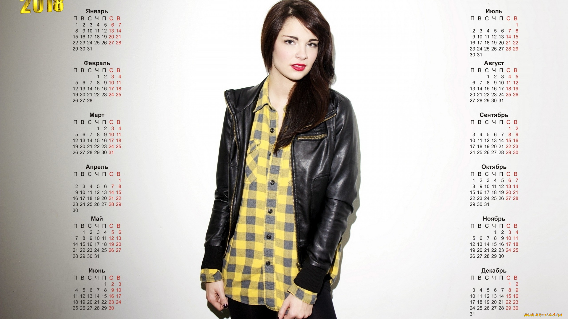 календари, девушки, взгляд, макияж, куртка