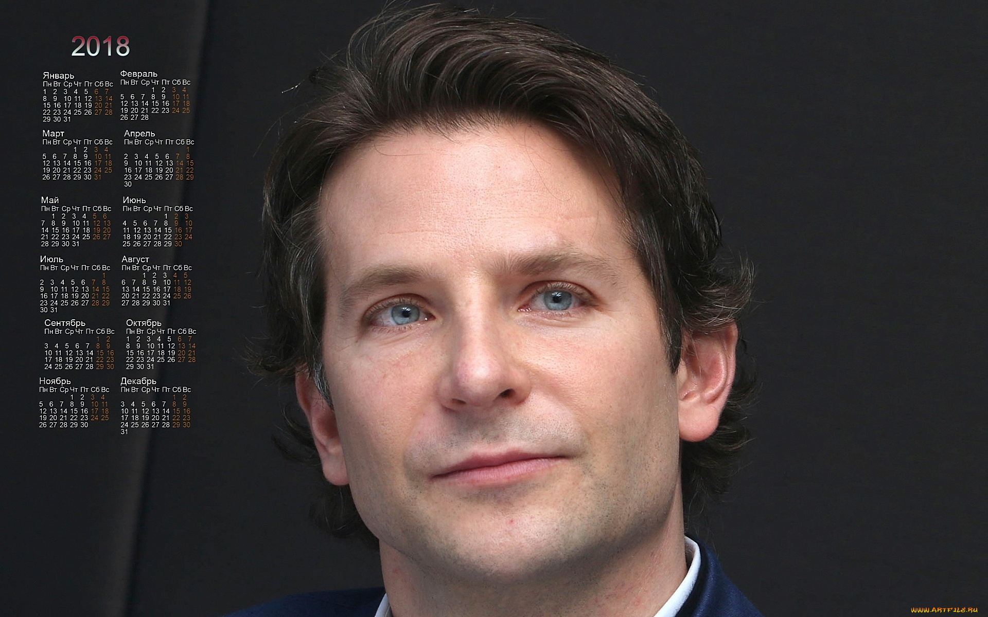 bredli, kuper, календари, знаменитости, мужчина, актер, лицо