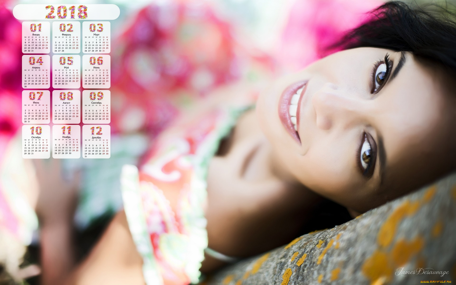 календари, девушки, взгляд, лицо