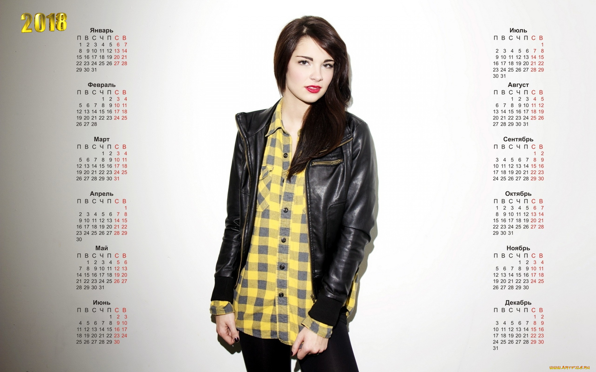 календари, девушки, взгляд, макияж, куртка