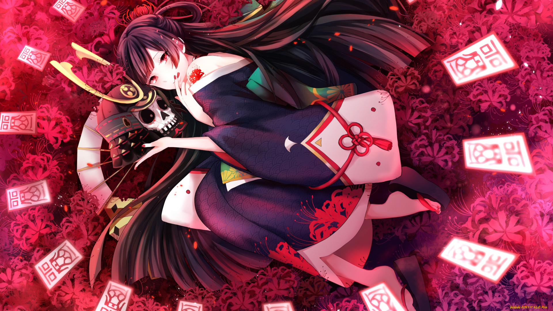 аниме, onmyouji, девушка