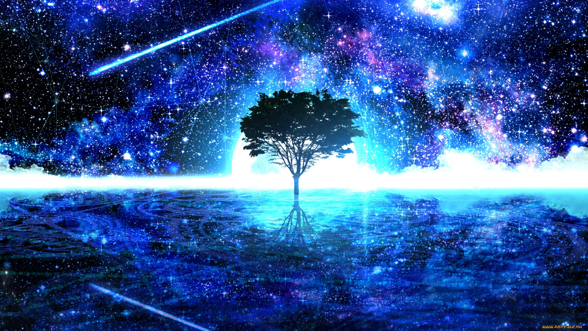 аниме, пейзажи, , природа, дерево