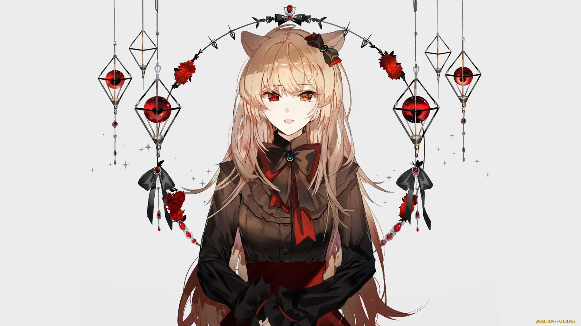 аниме, животные, , существа, девушка