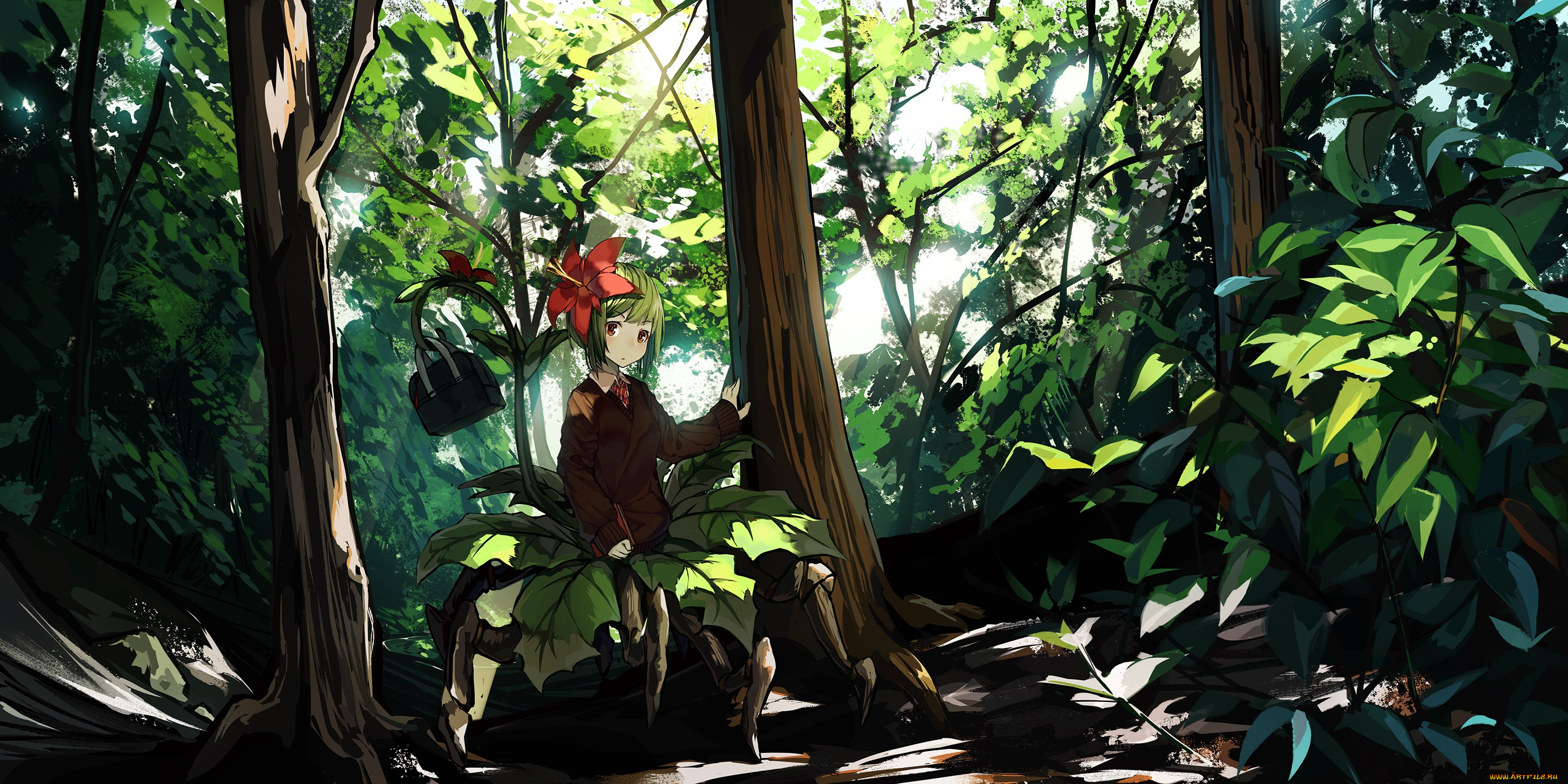 аниме, животные, , существа, девочка